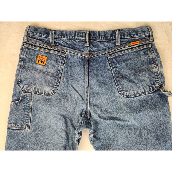 Wrangler FR Riggs Workwear Jeans Mens W38"x27" Blue HRC2 2112 - Picture 8 of 16